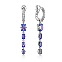 Серьги с английским замком из белого золота с бриллиантами