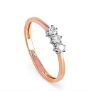 Кольцо из красного золота с бриллиантами