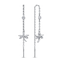 Серьги с английским замком из серебра с фианитом