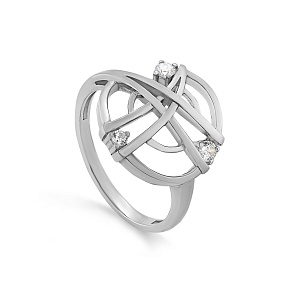 Кольцо из серебра с фианитами