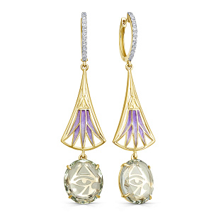 Серьги с английским замком из желтого золота