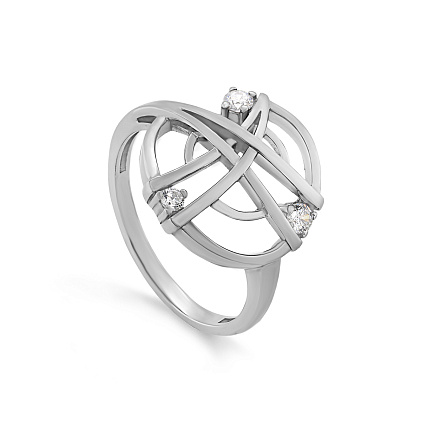 Кольцо из серебра с фианитами