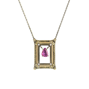 Колье из желтого золота с бриллиантом