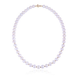 Бусы из красного золота с жемчугом