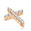 Колье из красного золота с бриллиантами, плетение якорное