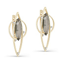 Серьги с английским замком из желтого золота с бриллиантами