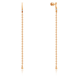 Пусеты из красного золота с бриллиантами