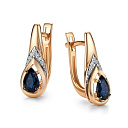 Серьги с английским замком из красного золота с бриллиантами