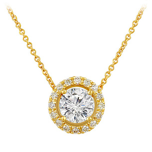 Колье из желтого золота с бриллиантом