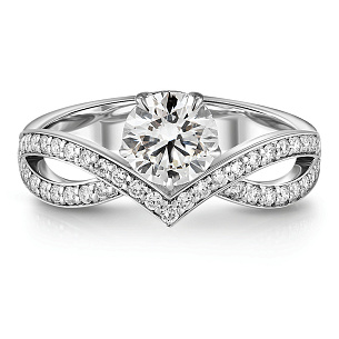 Кольцо из белого золота с бриллиантом