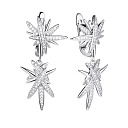 Серьги с английским замком из серебра с фианитами