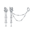 Серьги с английским замком из белого золота с бриллиантами