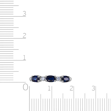 Кольцо из белого золота с бриллиантами, сапфирами