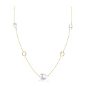 Колье из желтого золота с бриллиантами, жемчугом