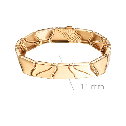 Браслет жесткий из серебра с позолотой