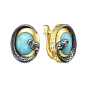 Серьги с английским замком из серебра