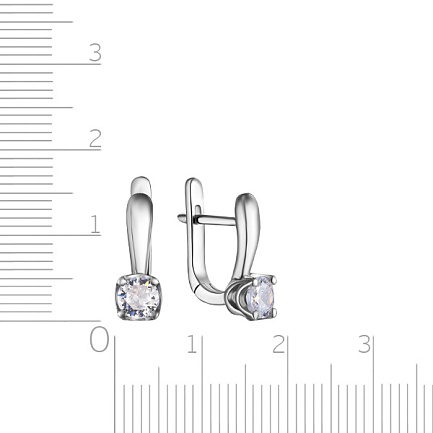 Серьги из серебра с фианитом