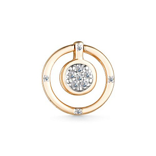 Подвеска из красного золота с бриллиантом