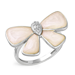 Кольцо из серебра с фианитами