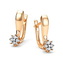 Серьги с английским замком из красного золота с бриллиантами