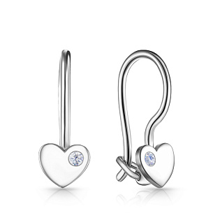 Серьги с французским замком из серебра с фианитом