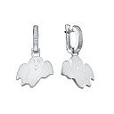 Серьги с английским замком из серебра с фианитами