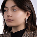 Серьги с английским замком из белого золота с бриллиантами