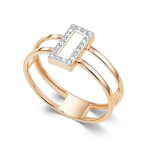 Кольцо из красного золота с бриллиантами