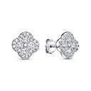 Серьги с английским замком из серебра с фианитами