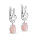 Серьги с английским замком из серебра с перламутром