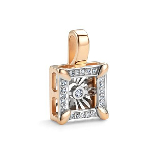 Подвеска из красного золота с бриллиантом