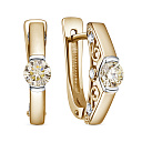 Серьги с английским замком из красного золота с бриллиантами