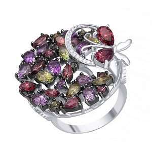 Кольцо из белого золота с бриллиантами