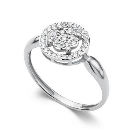 Кольцо из белого золота с бриллиантами