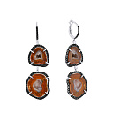 Серьги с английским замком из белого золота с бриллиантами