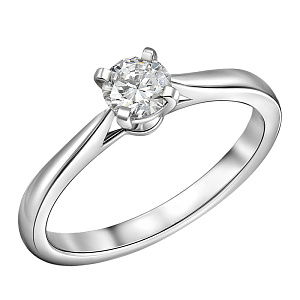 Кольцо из белого золота с бриллиантом