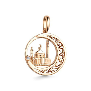 Подвеска из красного золота с бриллиантом