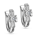 Серьги с английским замком из белого золота с бриллиантами