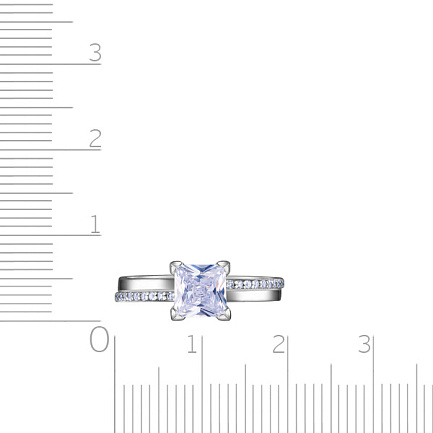 Кольцо из серебра с фианитом