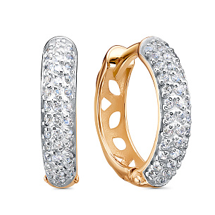 Серьги из красного золота с фианитом