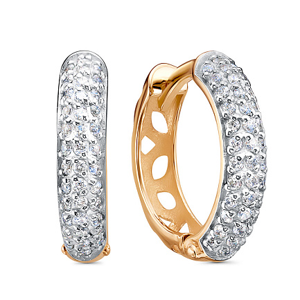 Серьги из красного золота с фианитами