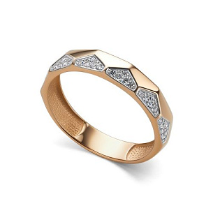 Кольцо из красного золота с бриллиантом