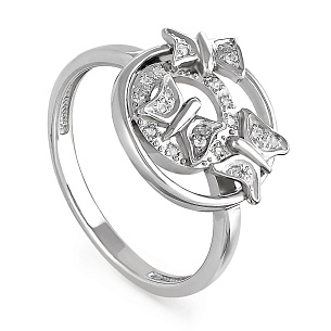 Кольцо из серебра с фианитом