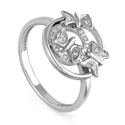 Кольцо из серебра с фианитами