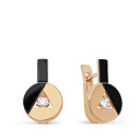 Серьги с английским замком из красного золота с бриллиантами