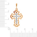 Крест из красного золота с фианитом