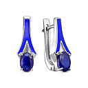 Серьги с английским замком из серебра с сапфирами