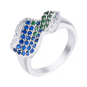 Кольцо из серебра с фианитом