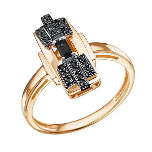 Кольцо из красного золота с бриллиантами