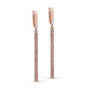 Серьги с английским замком из красного золота с бриллиантами